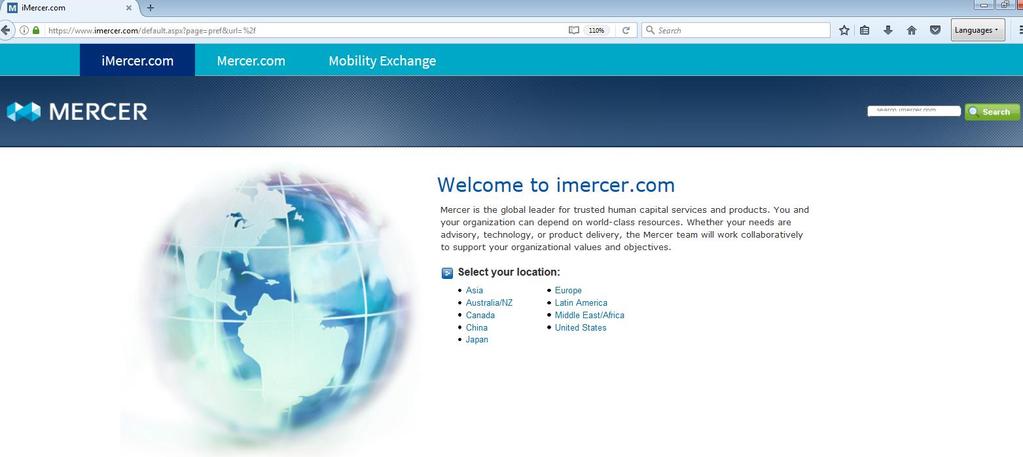L O G I N T O T H E T O O L 1 2 Go to www.imercer.com and log in to your Mercer account (1).