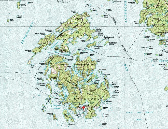 SECTION 1- Station Location The Island of Vinalhaven is 15 miles off the coast of Maine in Penobscot Bay and is occupied year-round; lobstering is the major industry.