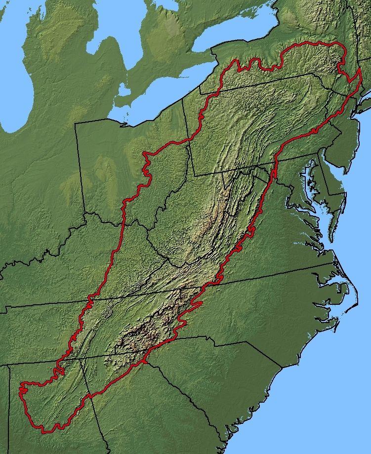 The Appalachian Mountains The Appalachian Mountain system is the oldest, longest chain of mountains in the United States east of the Mississippi River.