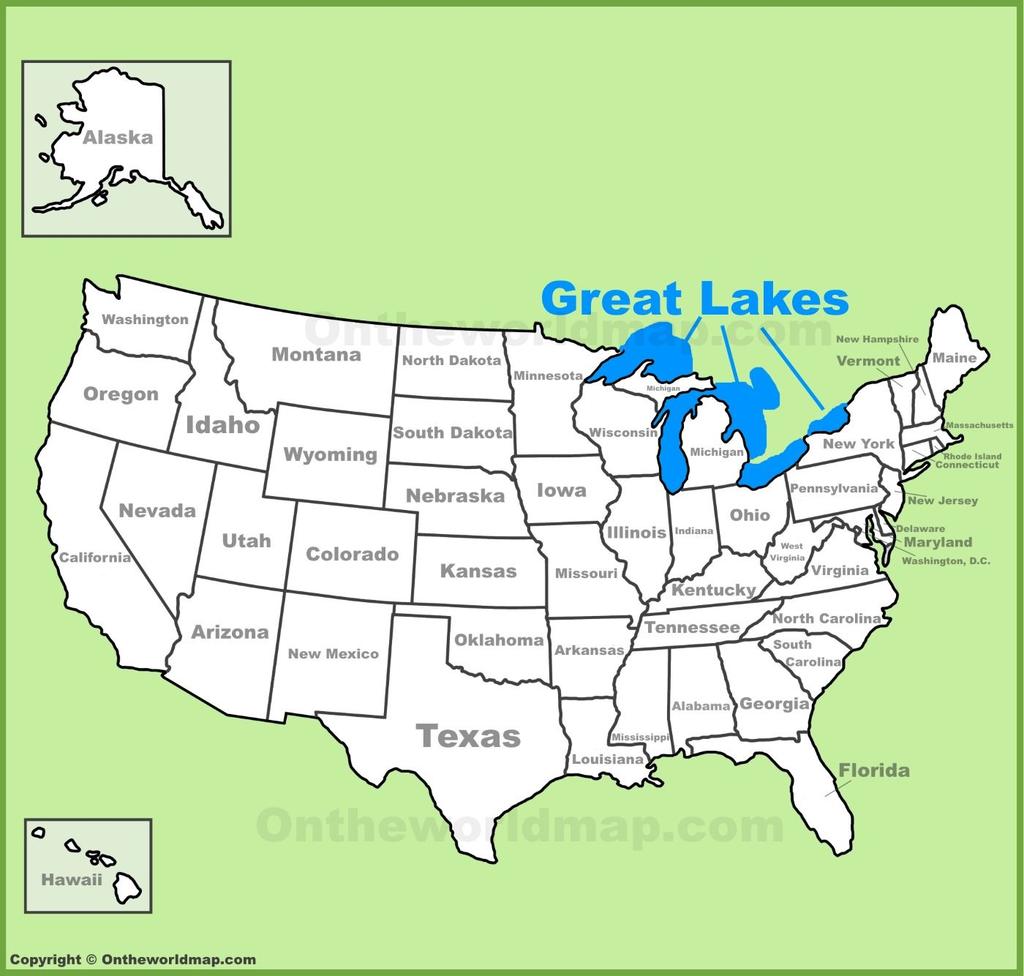 The Great Lakes form the largest group of freshwater lakes in the world. Together, the Great Lakes hold more liquid freshwater than any other location on Earth.