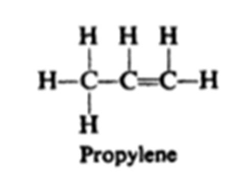 Propylene The next member of the alkene family is propylene, C 3 H 6 There are two types