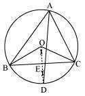4 0 In any triangle ABC, if the angle bisector of A and perpendicular bisector of BC intersect, prove that they intersect on the circum circle of the triangle ABC.