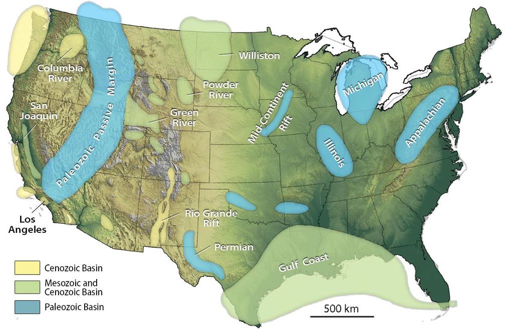 Major Basins in the Lower 48 States