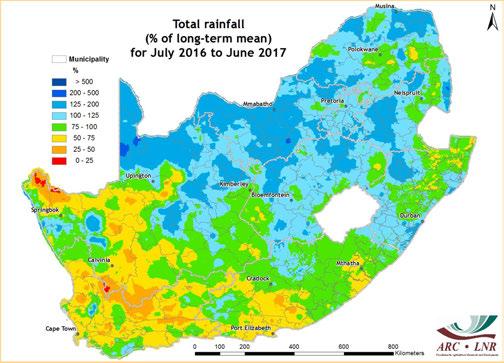 I S S U E 2 1 7-7 P A G E 3 Figure 1: Rainfall during the month of June was mostly confined to the far western parts of the country where the largest totals occurred over the mountainous areas.