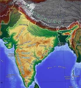 India is a large landmass formed during different geological periods which has influenced her relief.