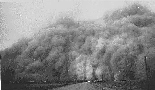 The loose soil, a drought, and high winds helped to cause the Dust Bowl.