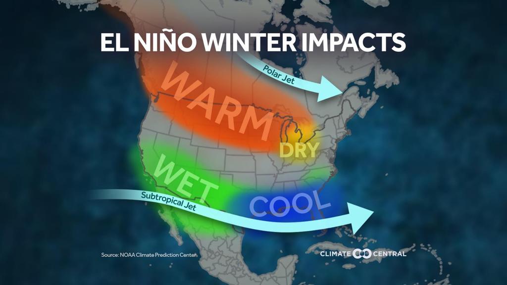 El Nino affects our temperature and precipitation in the United States but it affects it in different ways.