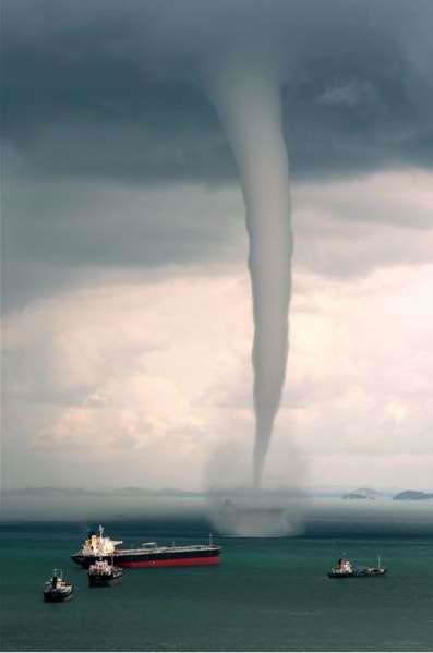 A waterspout