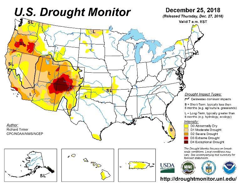 Drought Watch Some precipitation relief in isolated areas but unfortunately the overall dry conditions for the vast majority of the western US are continuing (Figure 3, left panel).