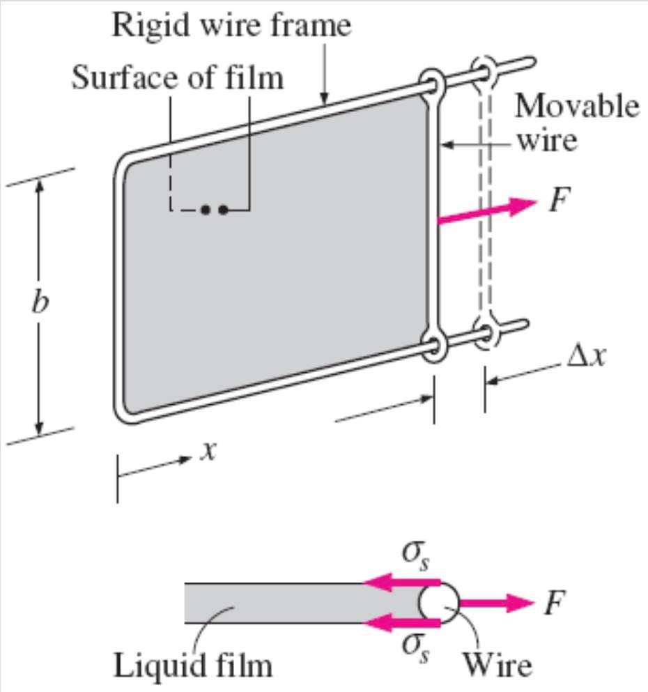 Stretching a liquid film with a U- shaped wire, and