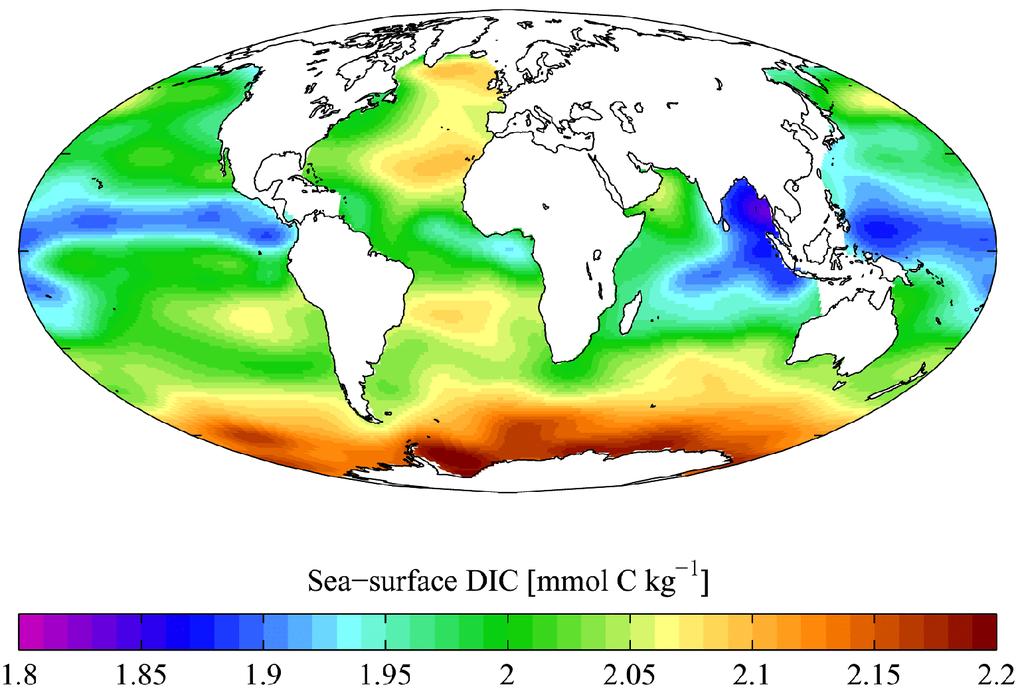 Carbon Concentration in the World Ocean