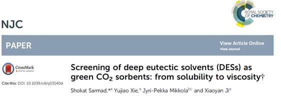 Correlation of polarity parameters with CO 2 capture in deep-eutectic solvents (DESs) ydrogen bond