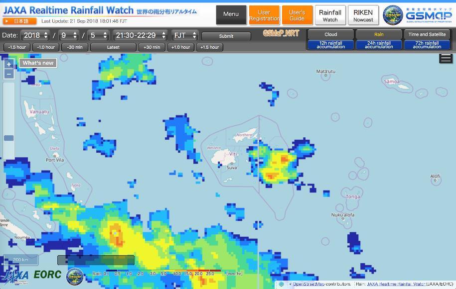 Rainfall Monitoring in Pacific JAXA developed a localized GSMaP NOW