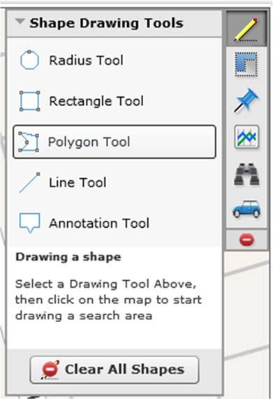 Drawing Tools The drawing tools let you work directly on the Map to refine and enhance the area you are looking at: he following drawing tools are available: Shape Tools: The shape tools allow you to