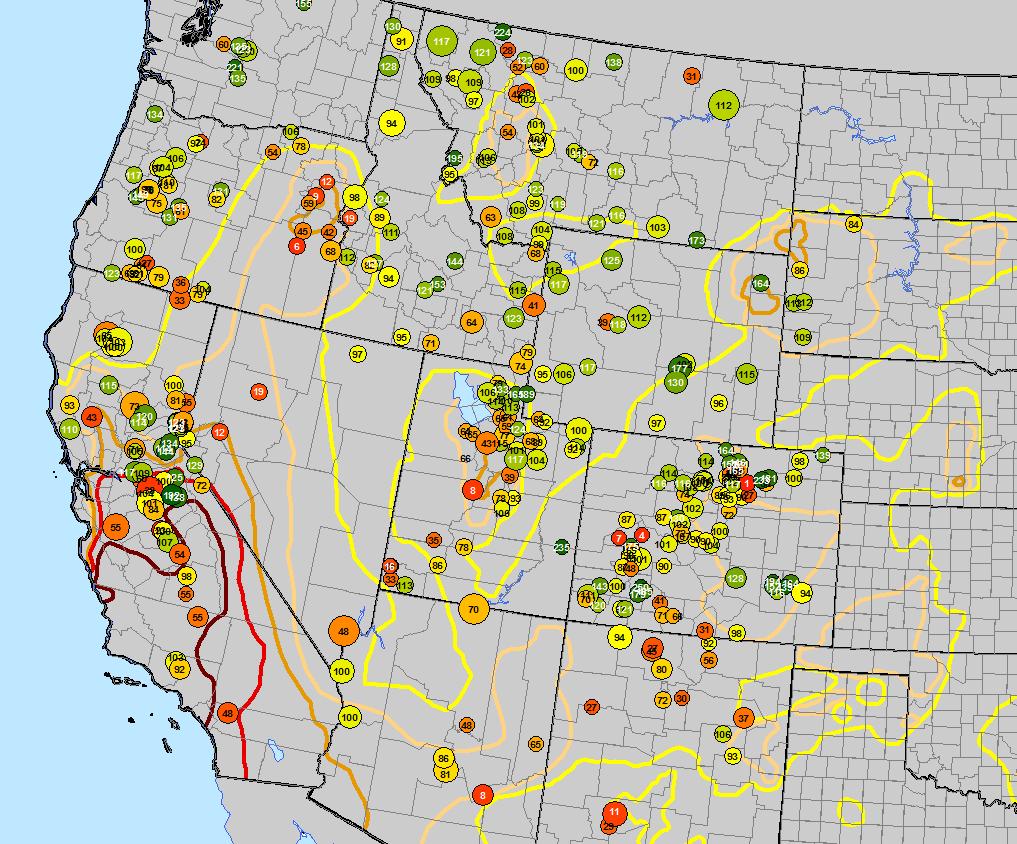 Data provided by USDA/NRCS (csv) and CA Dept of Water