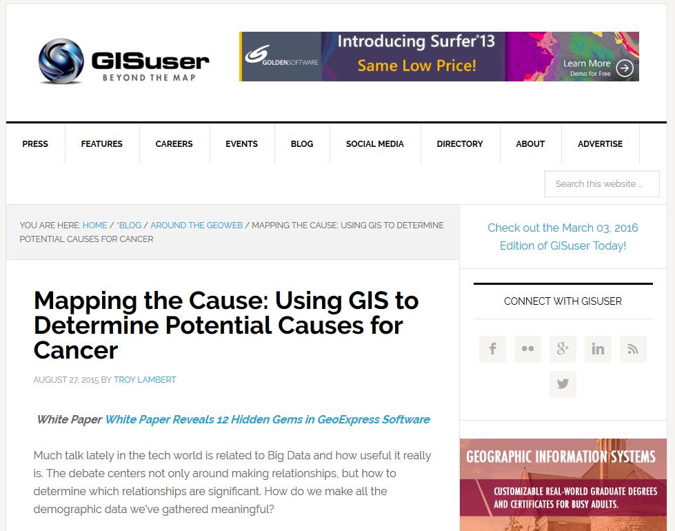GIS is often seen as maps or a visual graphics product, and the more advanced