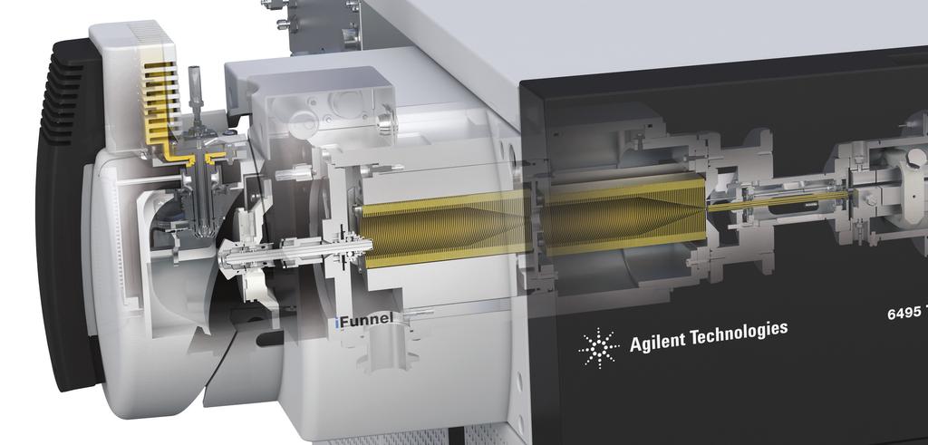 When combined with the Agilent Jet Stream ion source, ifunnel technology dramatically increases ion sampling, which results in lower detection limits.