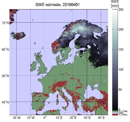 Cryosphere products - Summary Snow Extent, Snow Water Equivalent, Lake Ice Extent (by FMI,