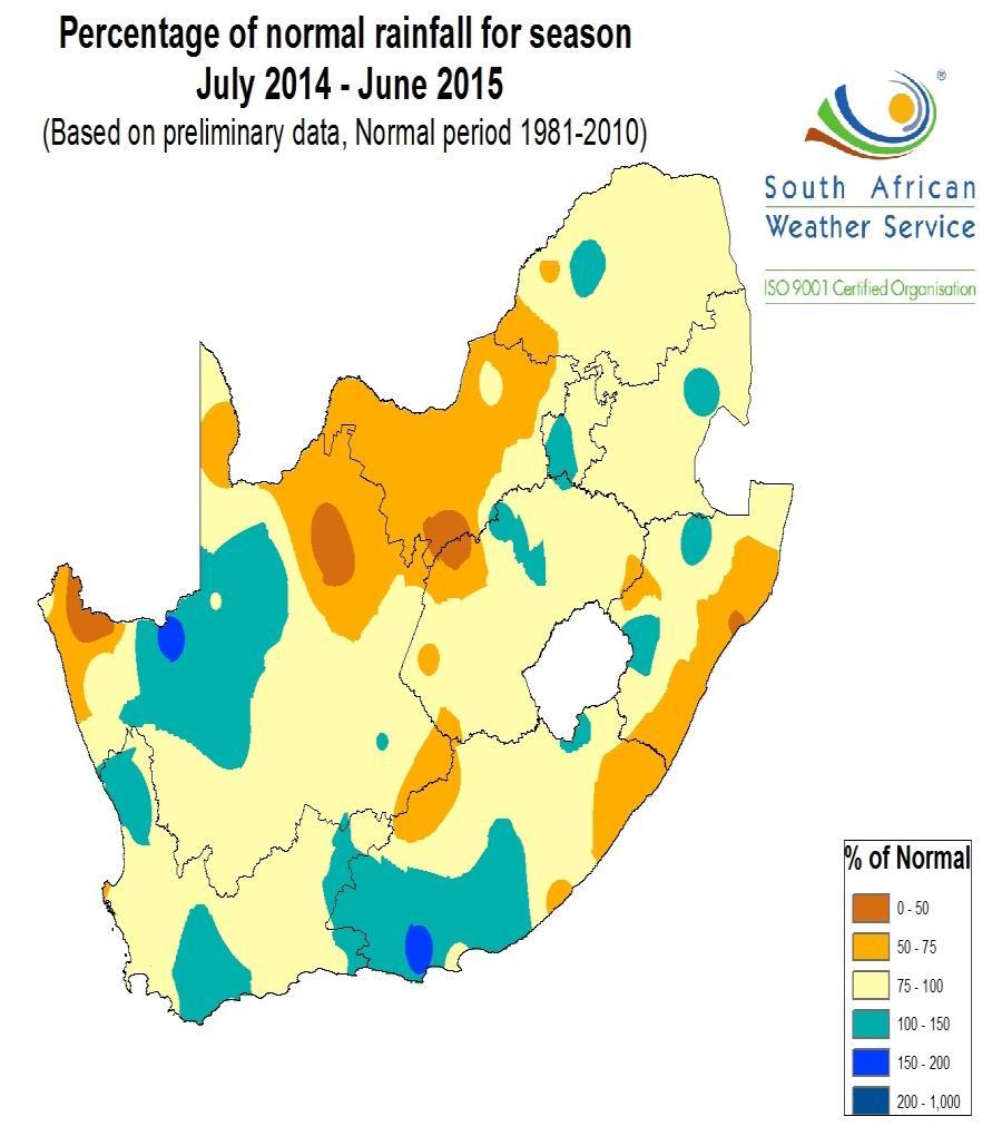 Climate monitoring: pre-2015/16 The July 2014 to