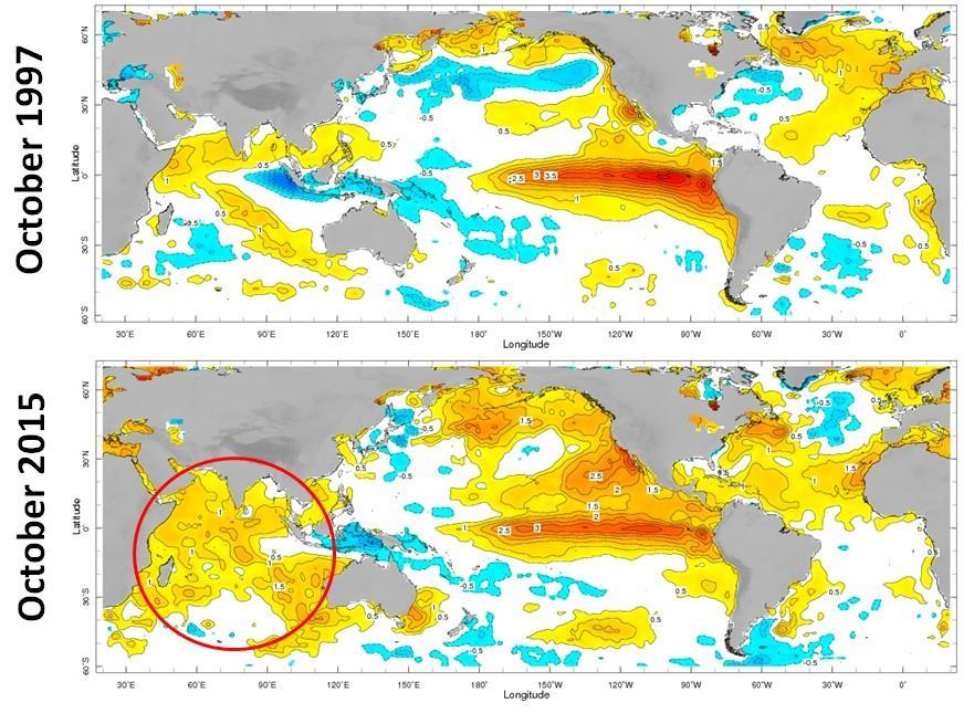 Climate monitoring: 2015/16 Most of the moisture for South Africa s summer rainfall originates from the Indian Ocean, brought to the tropics of the continent by easterly trade