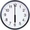 (5) c. 180 ID : ww-6-geometry [8] At 6:00 o'clock, hour hand of the clock will be at 6 and minute hand will be at 12.