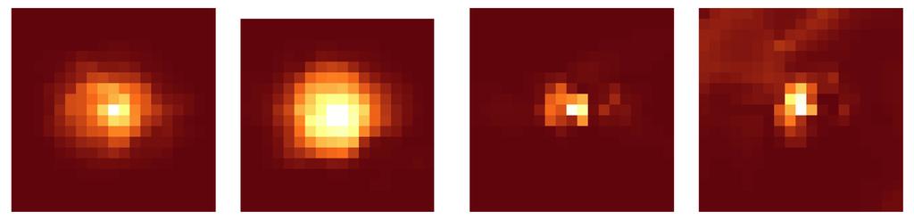 X-ray emissivity maps of gaseous halos of simulations With different star formation parameters and feedback strength Gaseous halos are taken at z=1.