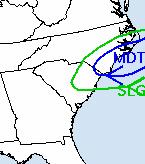 Excessive Rainfall Outlook from WPC There is a slight to moderate risk that rainfall will exceed flash flood guidance across northeast SC through tonight.