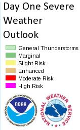risk for tornadoes through tonight across portions of the