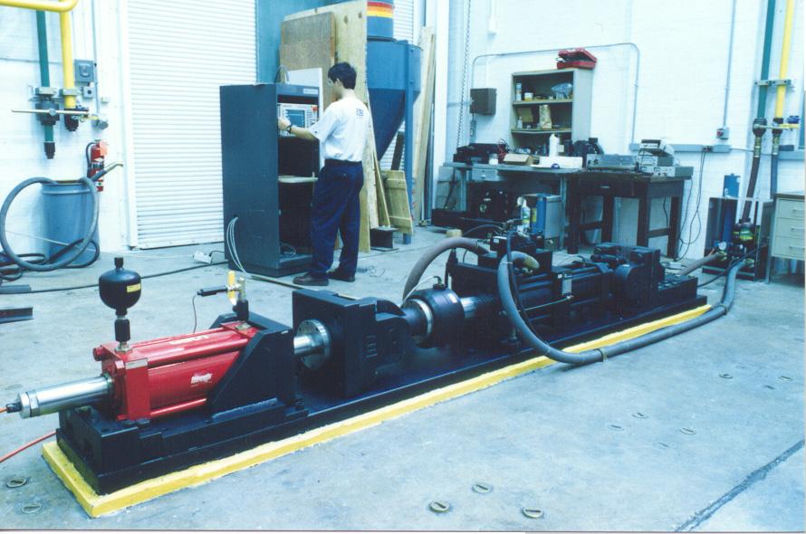 Hydraulic system: The damper was driven by an actuator configured with two 15-gpm Moog servo valves with a bandwidth of 8 Hz. The actuator was built by Shore Western Manufacturing.