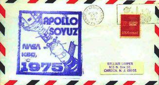 The docking of the two spaceships took place on July 17 th, 1975 This event is recorded by the postmark of