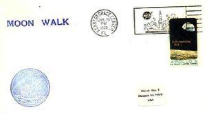 For Moon landing of Apollo 11 on July 20 th, 1969, the postmark of the Mission Control Centre for manned space