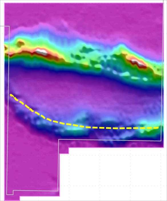 Figure 7: VTEM airborne electromagnetic data acquired by Ausgold over the southeast corner of the Company s Doolgunna Station project.