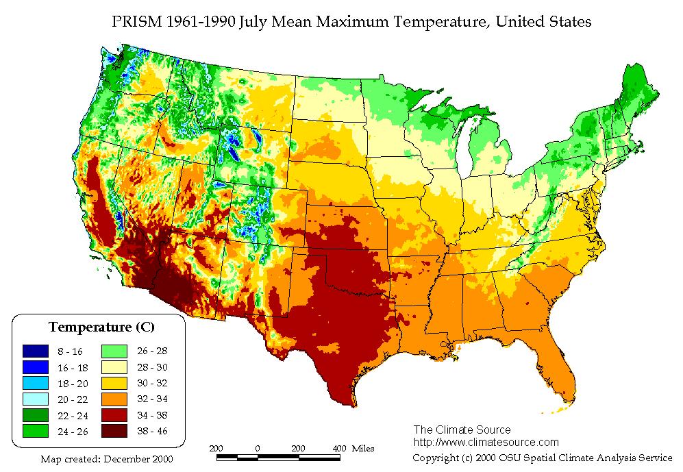 On A Local Level Throughout the country, there are certain temperature characteristics based