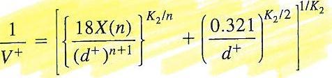 (2.22) The relationship between d + and V + is: A value of K 2 =0.793 is recommended. (2.23) 2.4.