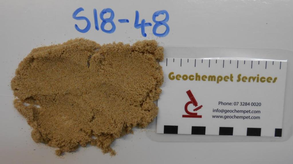 GEOCHEMPET SERVICES, BRISBANE Sample Label: S18-48 Date Sampled: 11/01/2018 Product Type: Screened Fine Dune Sand Date Received: 18/01/2018 Sample Location: Site 220 Job No: P1089 Source: Work