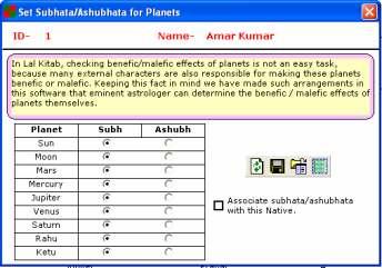 Shubha/Ashubha Planets Setting: auspiciousness evilness of any planet depends upon many factors.