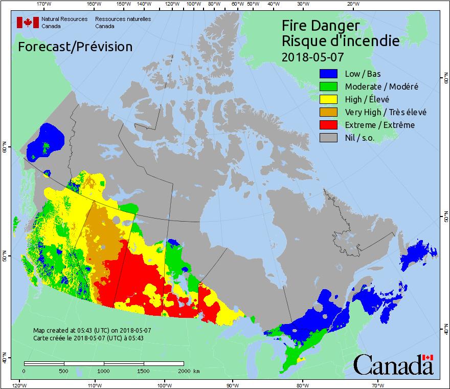 Wildland Fires As of May 4 th, the Provincial Wildfire Program reported 36 wildfires had occurred, burning a total of 5,645 hectares.