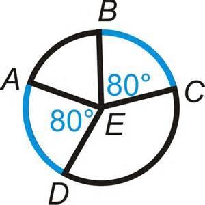 10.2 Measuring Arcs and Angles Central angle an angle whose vertex is the center of a circle Central Angle = Measure of Arc Arc measure the same as its corresponding central angle Sum of Central