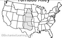 Task 1: Tornadoes continued Tornado Alley is the name given to the area of the USA where tornadoes are most frequent. S.
