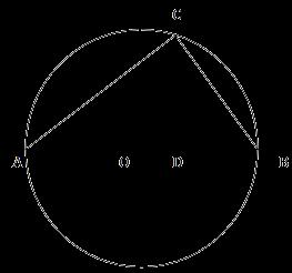(a) 15 0 (b) 20 0 (c) 30 0 (d) 25 0 442. In the adjoining figure AB is the diameter and the length of the radius is 6.5 cm.