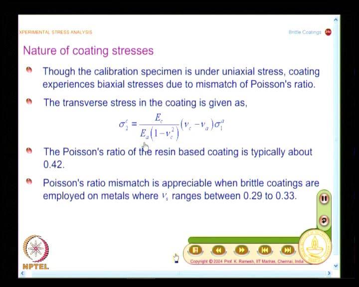 (Refer Slide Time: 32:37) And I had already mentioned to you that even for a uniaxial specimen stress, the coating in general will have a biaxial stress that is why I am going to look at it.