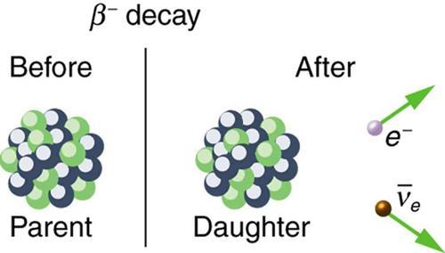 radioactive parent nuclei often leaves daughter nucleus in excited