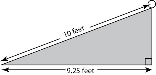 4. A ramp is made in the shape of a right triangle using the dimensions described in the picture below. The ramp length is 10 ft.
