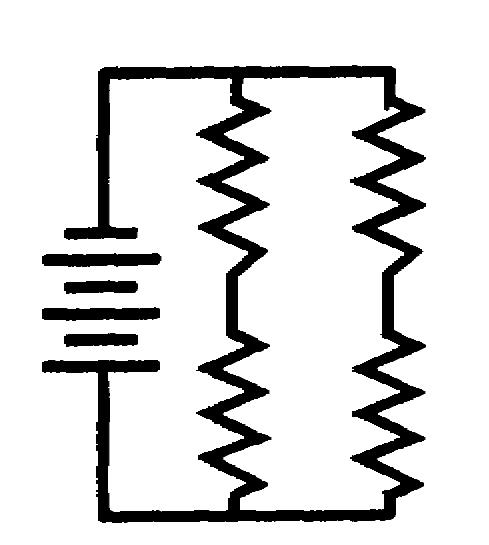 a. THREE Draw connecting lines between the following b. THREE components to form two series circuits c. PARALLEL connected in parallel.