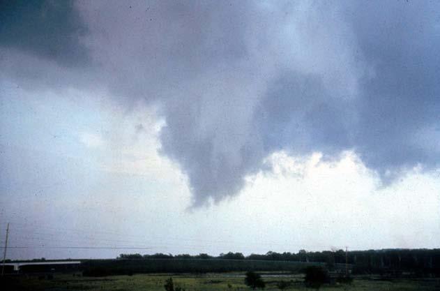 Funnel Formation Tornados usually develop out of the wall cloud, which is located at the bottom of