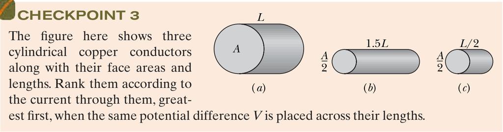 Step I: The resistivity ρ is the same (all three are copper).