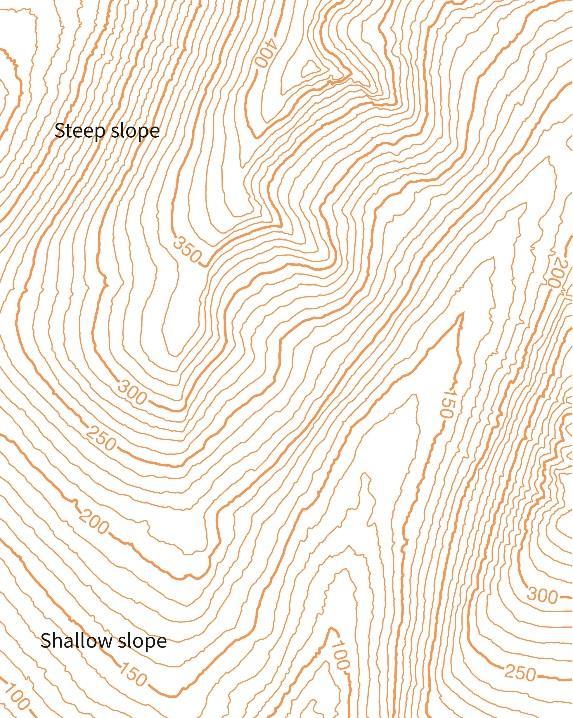 How contour lines show a pair of small hills How are hills and mountains shown on a map?