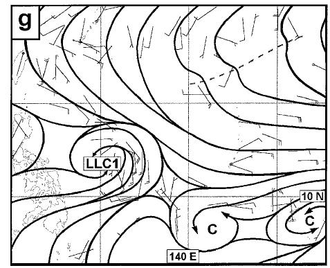 Development of the pre- Irving depression LLC DEVELOPMENT STAGE: 23 29 JULY 29July 30July Two midlevel vortices at 500 hpa within the merged LLC system Vortices were small (<100 km) scale and no