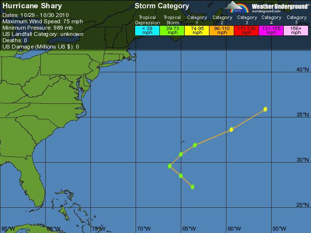 Hurricane Shary (#18): Shary formed southeast of Bermuda early on October 29 (Figure 18).