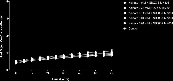 Kainate exposure decreases neurite length and increases cell death in a concentration- and time-dependent manner in igluta  Time